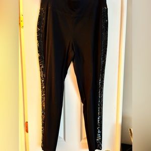 Sequined stretchy pants.